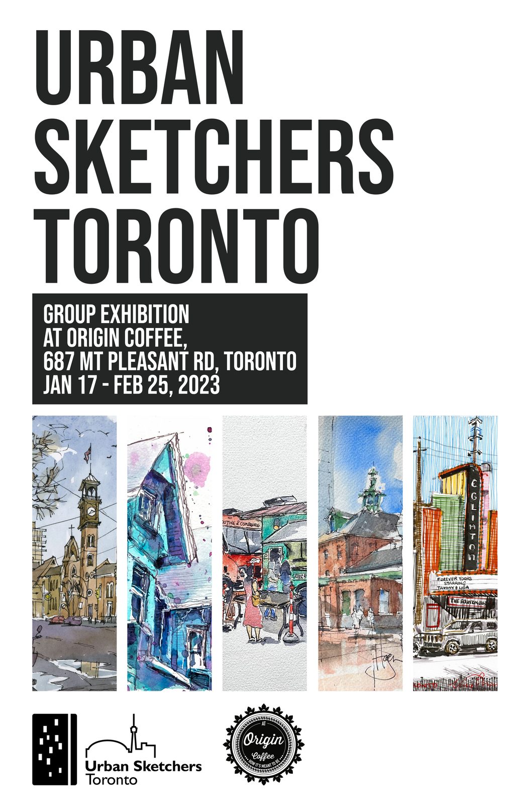 Urban Sketchers Toronto, January- poster.