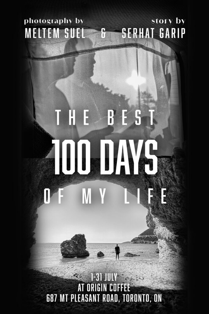 The Best 100 Days of my Life — joint exhibition artwork by Meltem Suel and Serhat Garip, At Origin Coffee art gallery, Toronto, July 2026