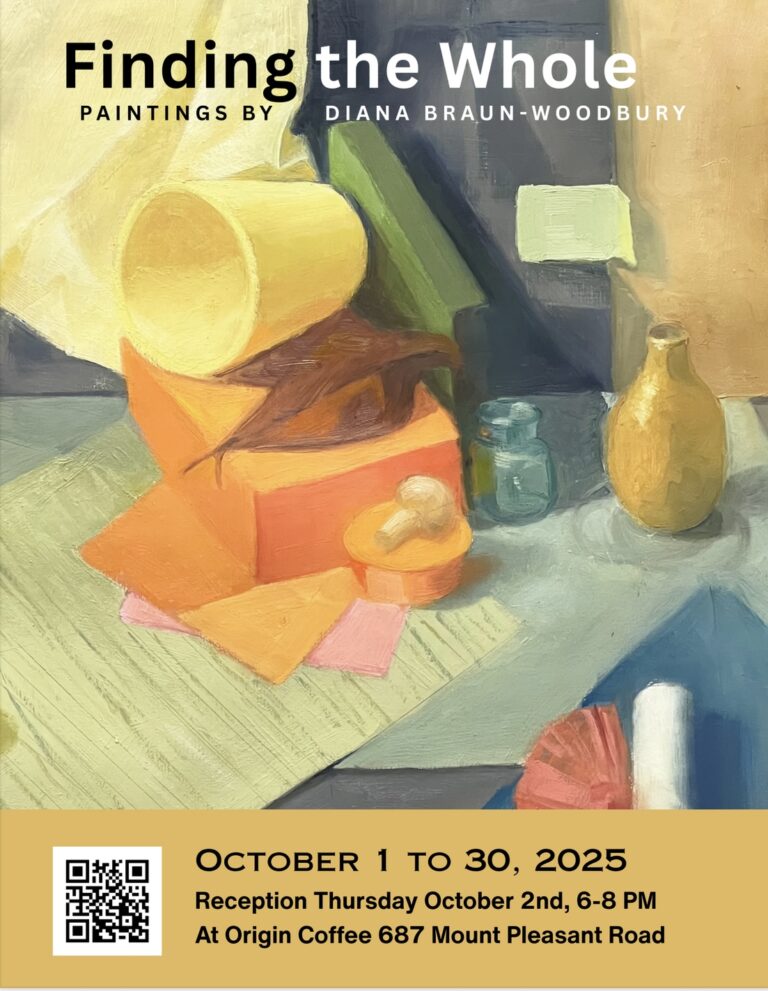 Finding the Whole — exhibition artwork by Diana Braun Woodbury, At Origin Coffee gallery, Toronto, October 2025