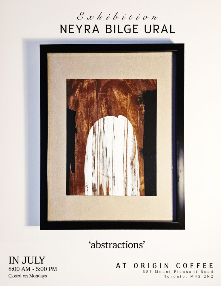Abstractions — exhibition artwork by Neyra Bilge, At Origin Coffee gallery, Toronto, July 2025